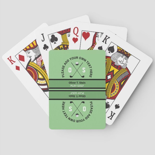 sage Golf playing-cards with golfer name Poker Cards (Back)
