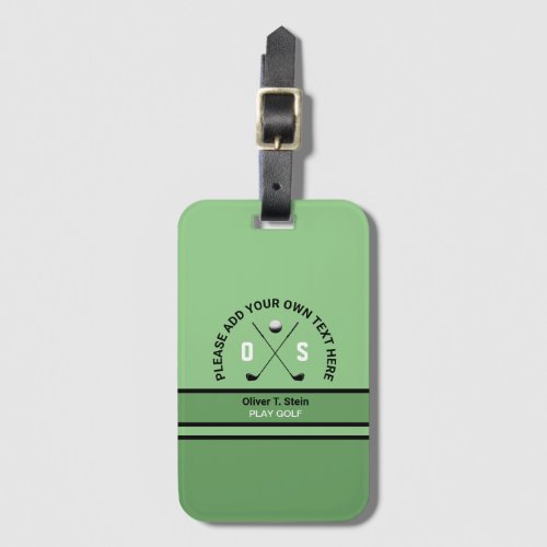 sage Golfer travel_tag with golfist name  Luggage Tag