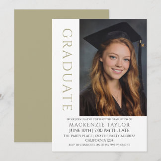Sage Graduation Modern Photo Template Personalized