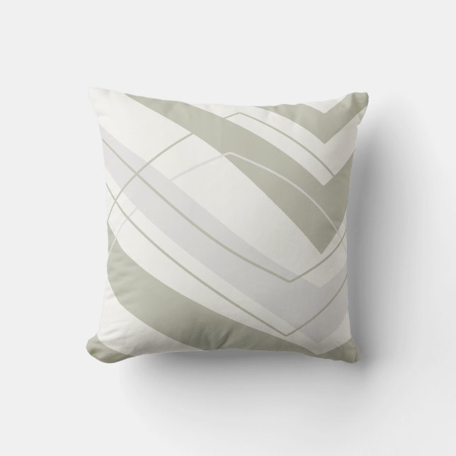 Sage Gray Modern Square Throw Pillow (Front)