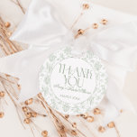 Sage Gree Toile Floral Vintage Bridal Shower Favor Tags<br><div class="desc">Sage Green Toile Floral Vintage Bridal Shower</div>