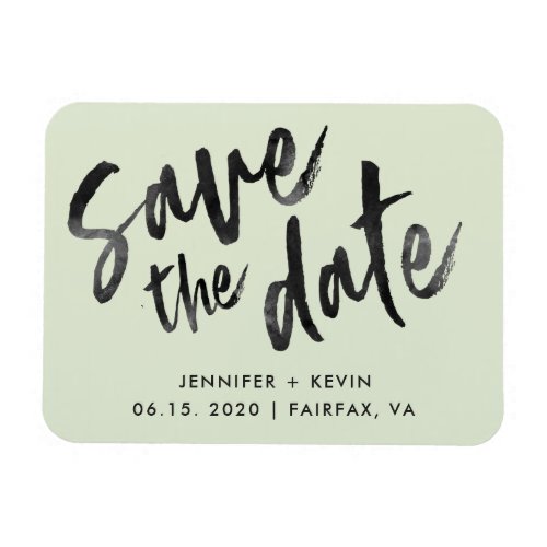 Sage Gree Wedding Calligraphy Save the Date Magnet