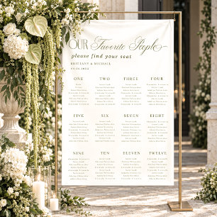 Sage Green 12 Tables Wedding Seating Chart Sign