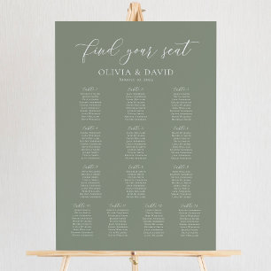 Sage Green 13 Tables Find Your Seat Seating Chart Foam Board