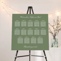 Sage Green 14 Table Wedding Seating Chart Foam Board