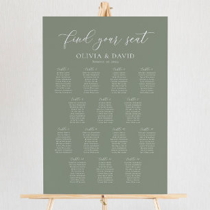 Sage Green 14 Tables Find Your Seat Seating Chart Foam Board