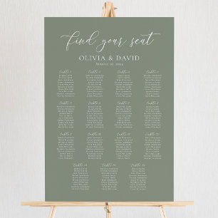 Sage Green 15 Tables Find Your Seat Seating Chart Foam Board
