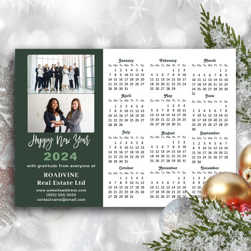 Sage Green 2024 Calendar Modern Business Magnetic