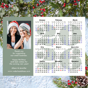 Sage Green 2026 Calendar Business Photo Magnetic