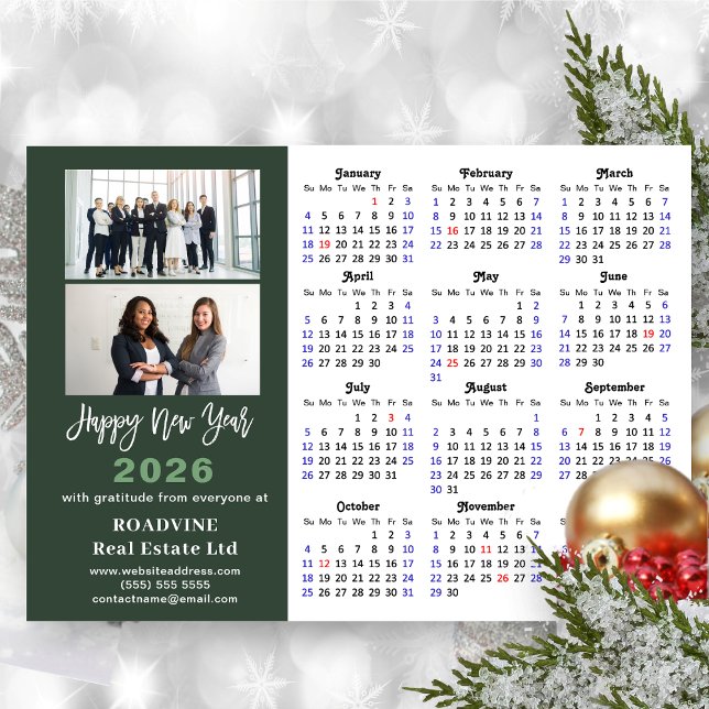 Sage Green 2026 Calendar Modern Business Magnetic (Creator Uploaded)