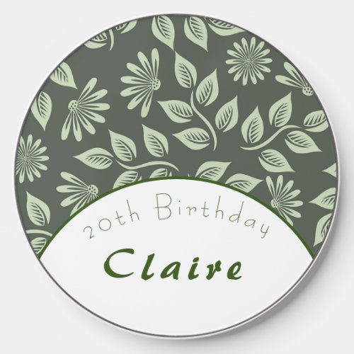 Sage Green 20th Birthday Gift Wireless Charger