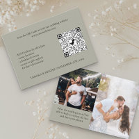 Sage Green 2 Photo Online RSVP QR Code Wedding