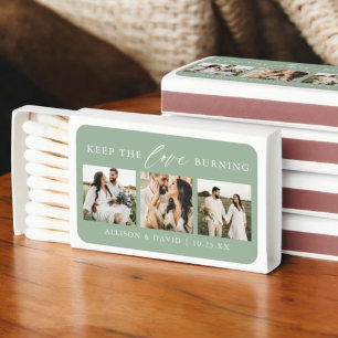 Sage Green 3 Photos Wedding Favors Wedding Matchboxes
