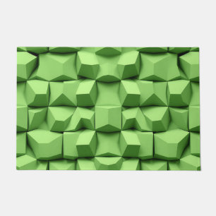 Sage Green 3D Geometric Cube Pattern Doormat