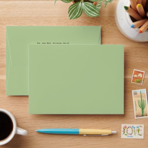Sage Green 5x7 Envelope Zazzle