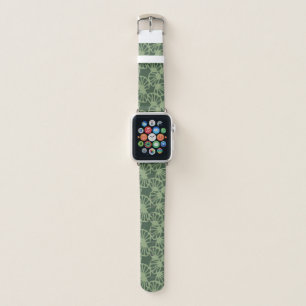 Sage Green Abstract Coral Floral Seamless Pattern Apple Watch Band