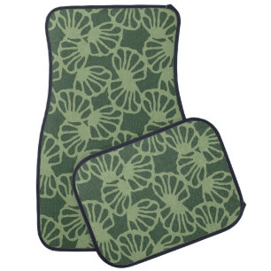 Sage Green Abstract Coral Floral Seamless Pattern Car Floor Mat