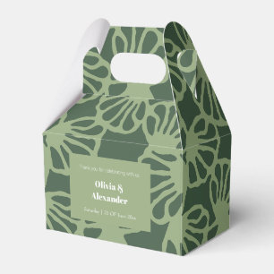 Sage Green Abstract Coral Floral Seamless Pattern Favor Boxes