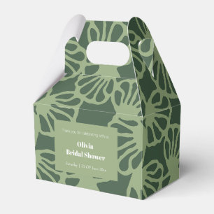 Sage Green Abstract Coral Floral Seamless Pattern Favor Boxes
