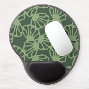Sage Green Abstract Coral Floral Seamless Pattern Gel Mouse Pad