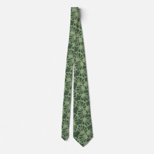 Sage Green Abstract Coral Floral Seamless Pattern Neck Tie