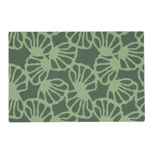 Sage Green Abstract Coral Floral Seamless Pattern Placemat