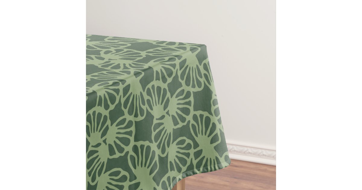 Green Tablecloth Pattern Sage Green Abstract Coral Floral Seamless Pattern Tablecloth | Zazzle