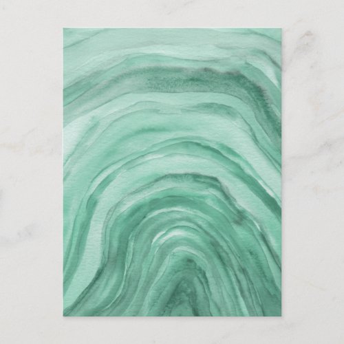 Sage Green Abstract Watercolor Art Agate Postcard