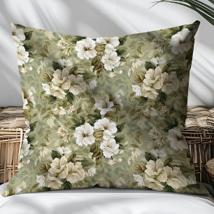 Sage Green Accent Pillow Botanical Gold Elegance