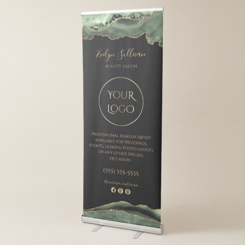 Sage green agate retractable banner