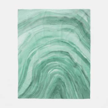 Sage Green Agate Watercolor Pattern Fleece Blanket by blueskywhimsy at Zazzle