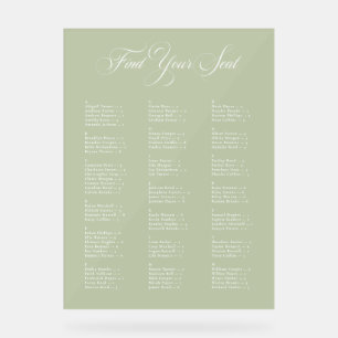 Sage Green Alphabetical Wedding Seating Chart