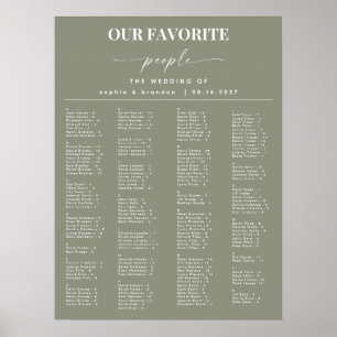 Sage Green Alphabetical Wedding Seating Chart