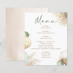 Sage Green and Beige Boho Menu Cards