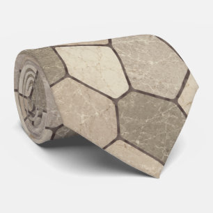 Sage Green and Beige Marble Stone Mosaic Neck Tie