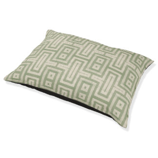 Sage Green and Beige Modern Print Pet Bed