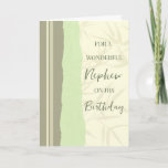 Sage Green and Beige Nephew Birthday Card