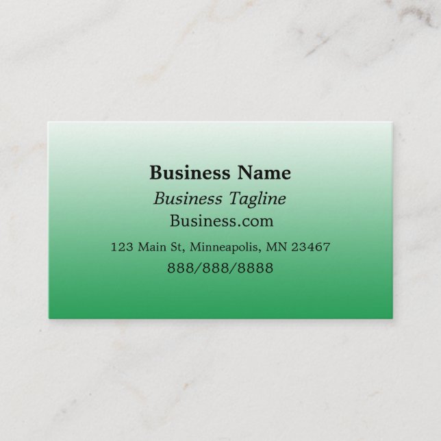 Sage Green and Black  Simple Business Business Card (Front)