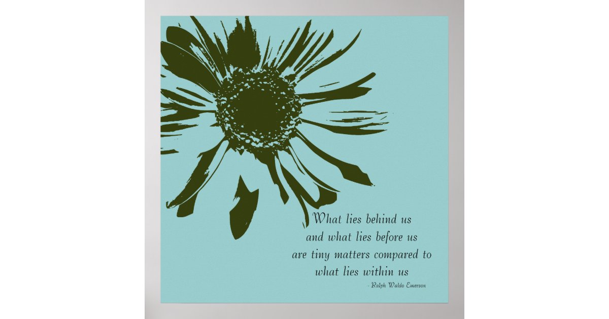 Sage Green and Blue Inspirational Floral Poster | Zazzle