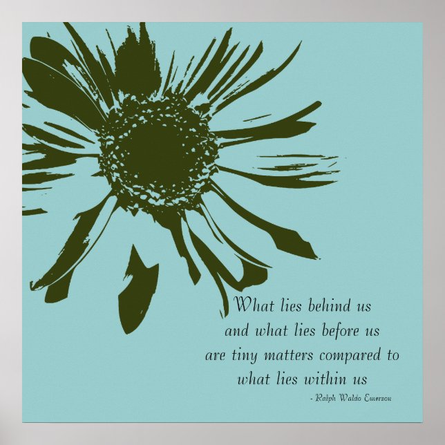 Sage Green and Blue Inspirational Floral Poster (Front)