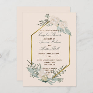 Sage Green and Blush Couples Wedding Shower Invitation