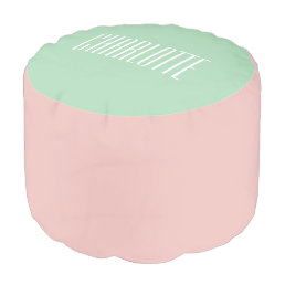 Sage Green and Blush Pink Custom Name Nursery Pouf