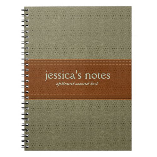 Sage Green And Brown Vintage Leather Notebook