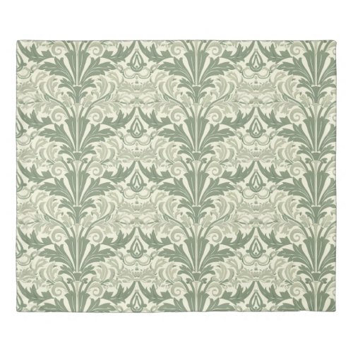 Sage Green and Cream Classic Victorian Floral Duve Duvet Cover