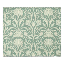 Sage Green and Cream Floral Art Nouveau
