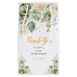 Sage Green and Cream Floral Bridal Shower Small Gift Bag