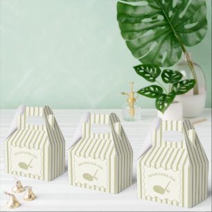 Sage Green and Cream Stripes Golf Themed  Favor Boxes
