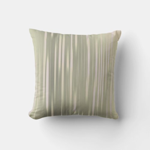 Sage Green and Cream Vertical Stripe Throw Pillow