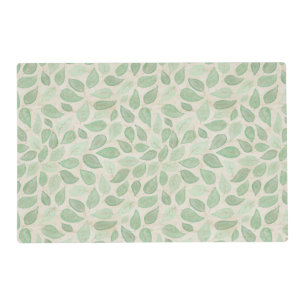 Sage Green and Cream Watercolor Leaves Placemat