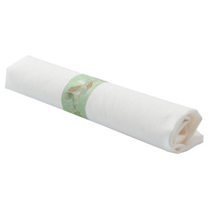 Sage Green and Glitter Botanical Leaf Paper Napkin Bands